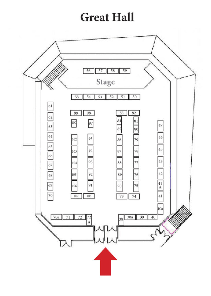 4 Great Hall Internal 3 Stands. 6' tables. Electricity. £170+£150+£70=£390