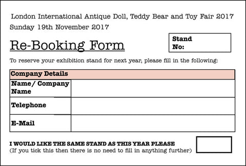 2017 Repeat stand booking form